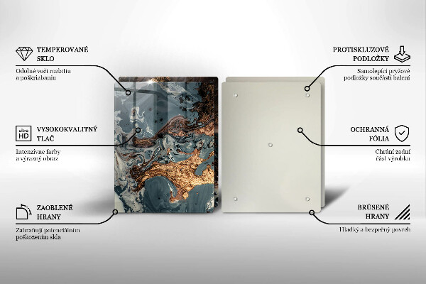 Zaščitna plošča za štedilnik Struktura zlate kamnine