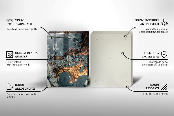 Zaščitna plošča za štedilnik Struktura zlate kamnine