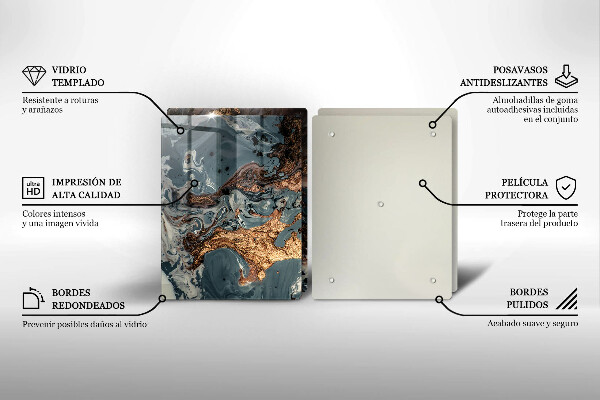 Zaščitna plošča za štedilnik Struktura zlate kamnine