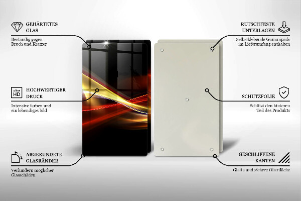 Zaščitna plošča za štedilnik Abstraktni dim in svetloba