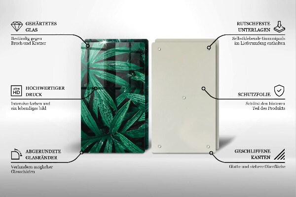 Zaščitna plošča za štedilnik Listi rastlin