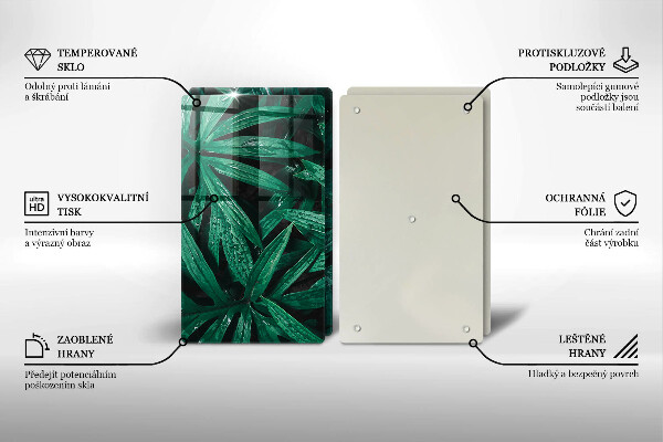 Zaščitna plošča za štedilnik Listi rastlin