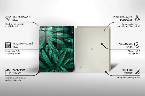 Zaščitna plošča za štedilnik Listi rastlin