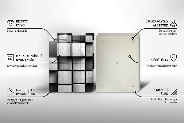 Zaščitna plošča za štedilnik 3D geometrijsko ozadje