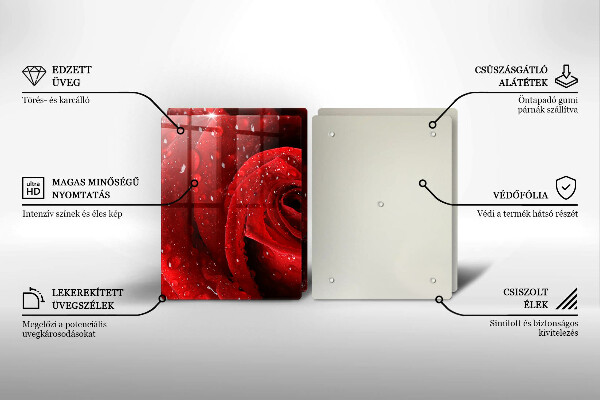 Stenska zaščitna plošča za štedilnik Cvetni listi vrtnice