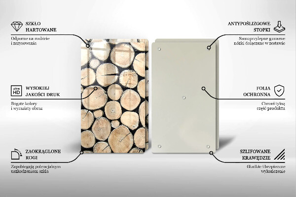 Zaščitna plošča za štedilnik Lesena debla