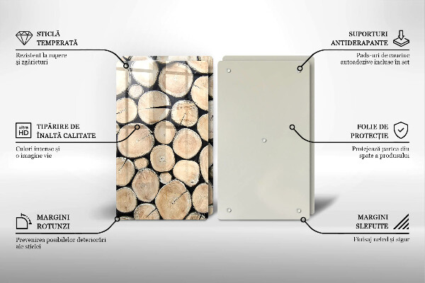 Zaščitna plošča za štedilnik Lesena debla