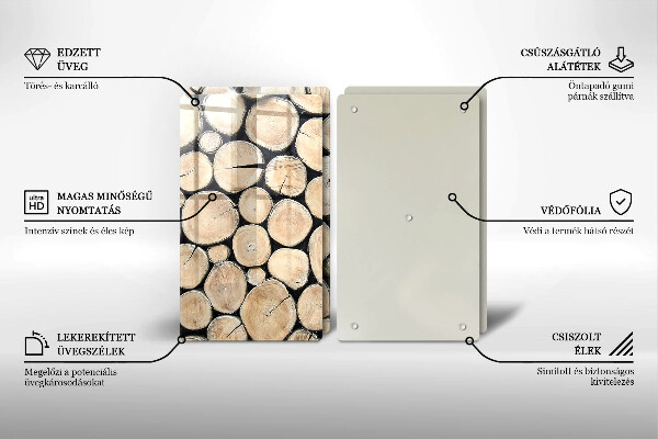 Zaščitna plošča za štedilnik Lesena debla