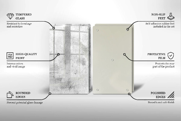 Zaščitna plošča za štedilnik Tekstura betona