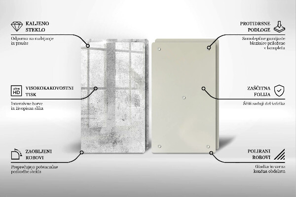 Zaščitna plošča za štedilnik Tekstura betona