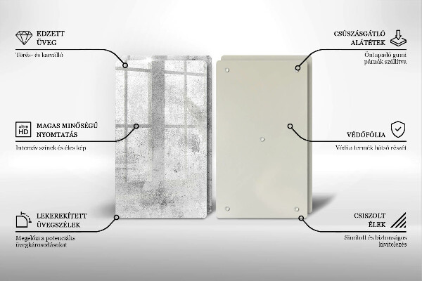 Zaščitna plošča za štedilnik Tekstura betona
