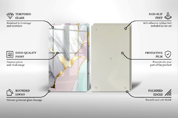 Zaščitna plošča za štedilnik Pastelni marmor