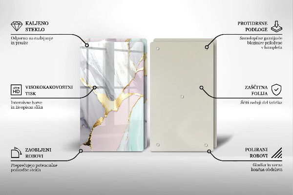 Zaščitna plošča za štedilnik Pastelni marmor