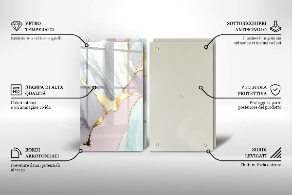 Zaščitna plošča za štedilnik Pastelni marmor