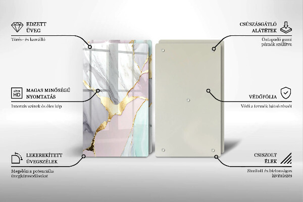 Zaščitna plošča za štedilnik Pastelni marmor