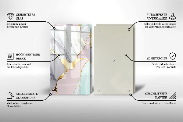 Zaščitna plošča za štedilnik Pastelni marmor