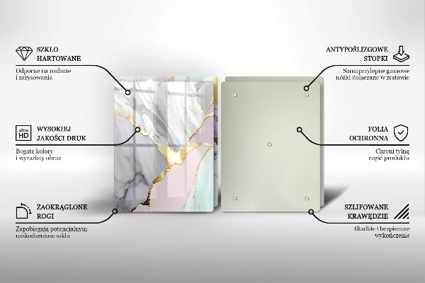 Zaščitna plošča za štedilnik Pastelni marmor