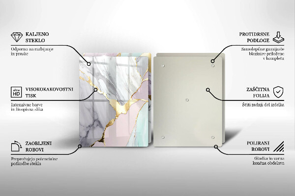 Zaščitna plošča za štedilnik Pastelni marmor