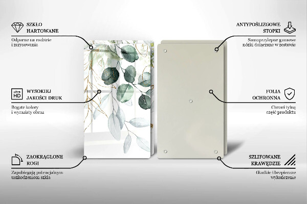 Zaščitna plošča za štedilnik Poslikane rastline