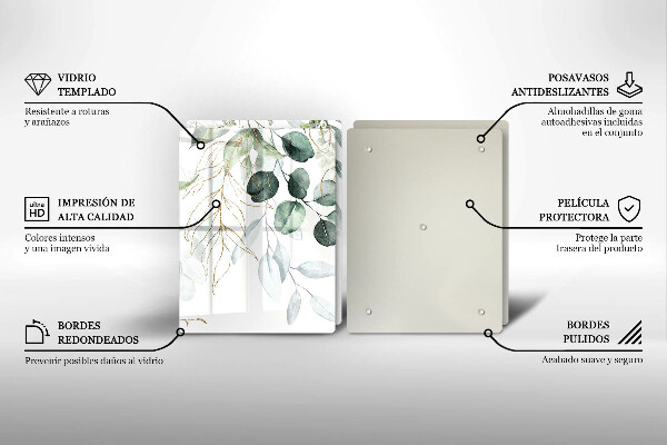 Zaščitna plošča za štedilnik Poslikane rastline