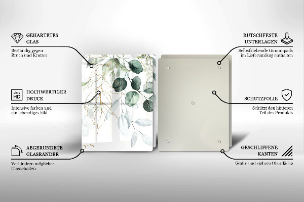 Zaščitna plošča za štedilnik Poslikane rastline
