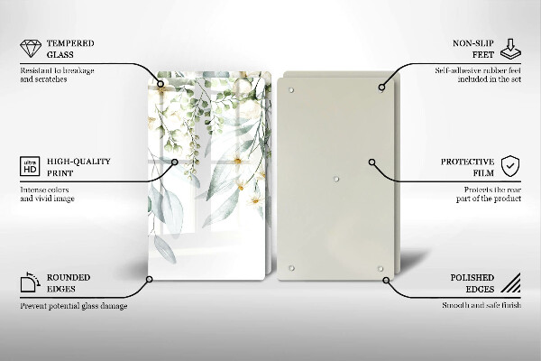 Zaščitna plošča za štedilnik Akvarelne rastline