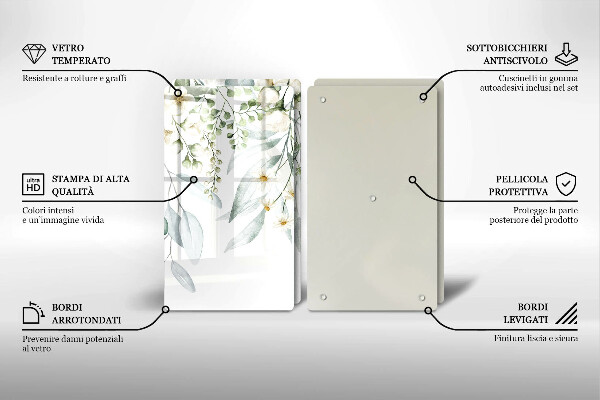 Zaščitna plošča za štedilnik Akvarelne rastline