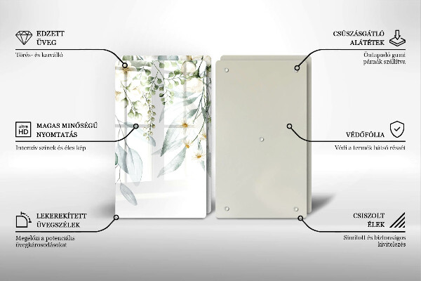 Zaščitna plošča za štedilnik Akvarelne rastline