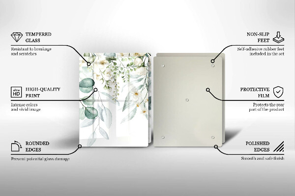 Zaščitna plošča za štedilnik Akvarelne rastline