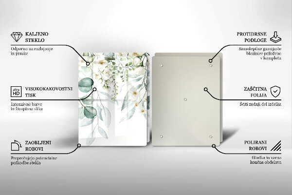 Zaščitna plošča za štedilnik Akvarelne rastline