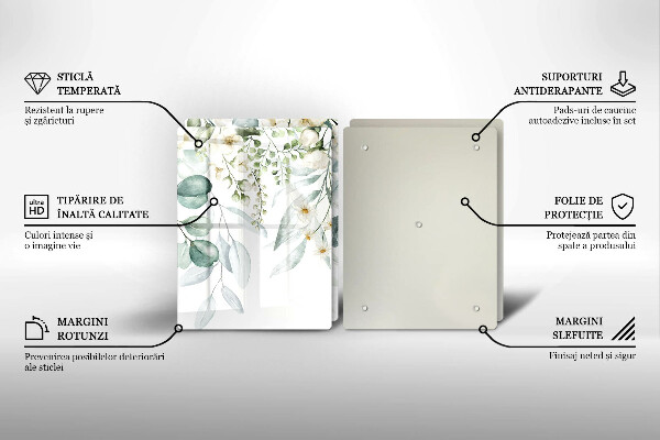 Zaščitna plošča za štedilnik Akvarelne rastline
