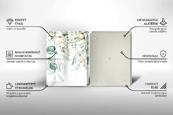 Zaščitna plošča za štedilnik Akvarelne rastline