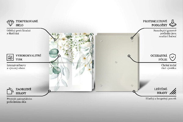 Zaščitna plošča za štedilnik Akvarelne rastline