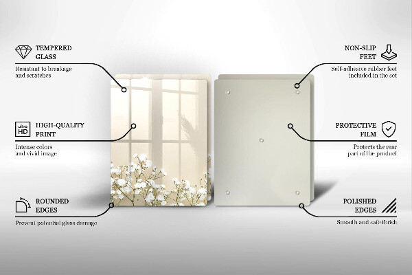 Zaščitna plošča za štedilnik Boho rože iz mavca