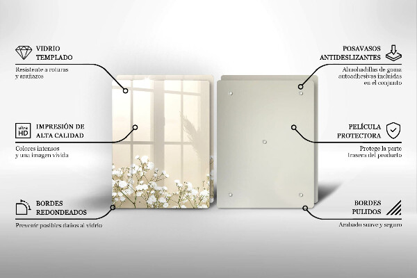 Zaščitna plošča za štedilnik Boho rože iz mavca