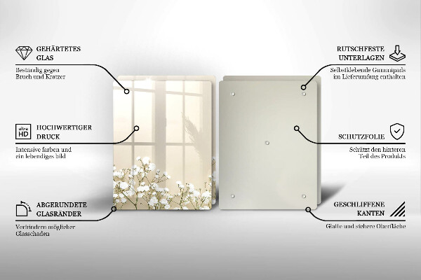 Zaščitna plošča za štedilnik Boho rože iz mavca