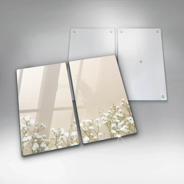 Zaščitna plošča za štedilnik Boho rože iz mavca