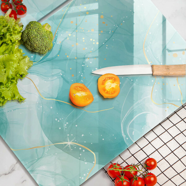 Zaščitna plošča za štedilnik Modra in zlata abstrakcija