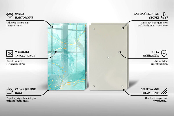 Zaščitna plošča za štedilnik Modra in zlata abstrakcija