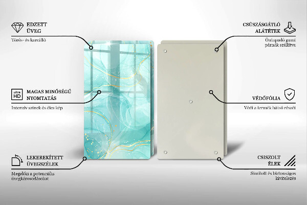 Zaščitna plošča za štedilnik Modra in zlata abstrakcija