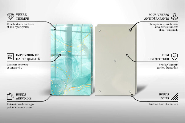 Zaščitna plošča za štedilnik Modra in zlata abstrakcija