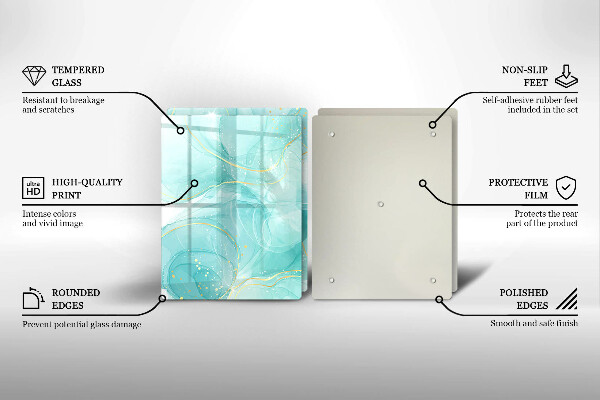 Zaščitna plošča za štedilnik Modra in zlata abstrakcija