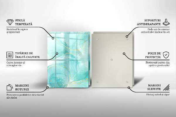 Zaščitna plošča za štedilnik Modra in zlata abstrakcija