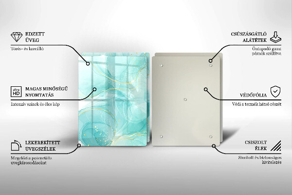 Zaščitna plošča za štedilnik Modra in zlata abstrakcija