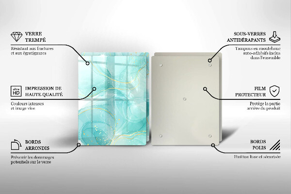 Zaščitna plošča za štedilnik Modra in zlata abstrakcija