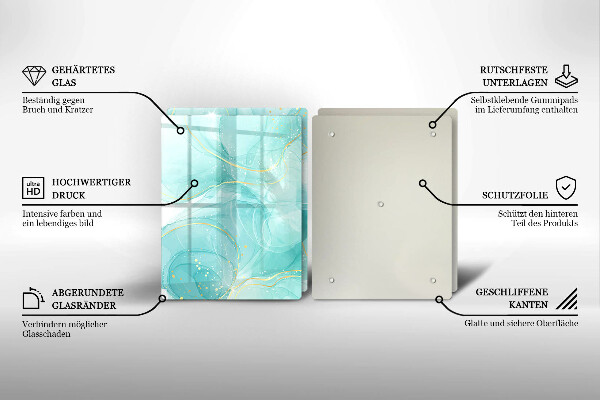 Zaščitna plošča za štedilnik Modra in zlata abstrakcija