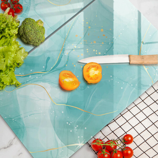 Zaščitna plošča za štedilnik Modra in zlata abstrakcija