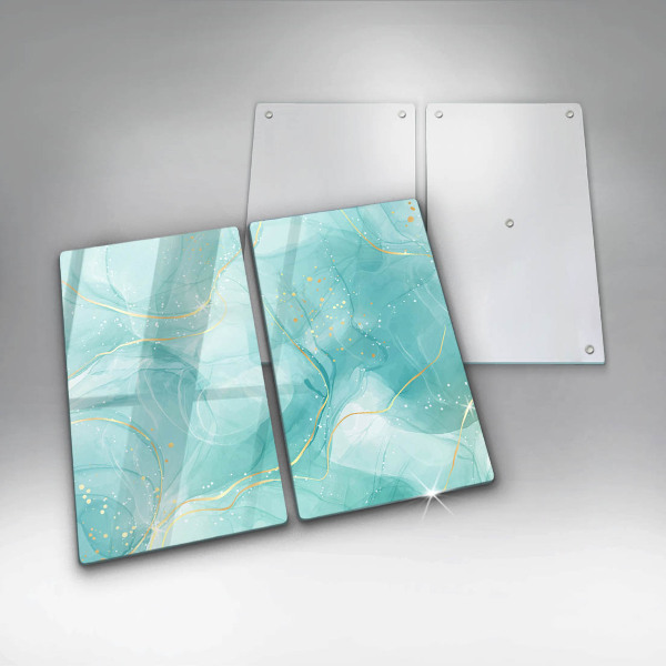 Zaščitna plošča za štedilnik Modra in zlata abstrakcija