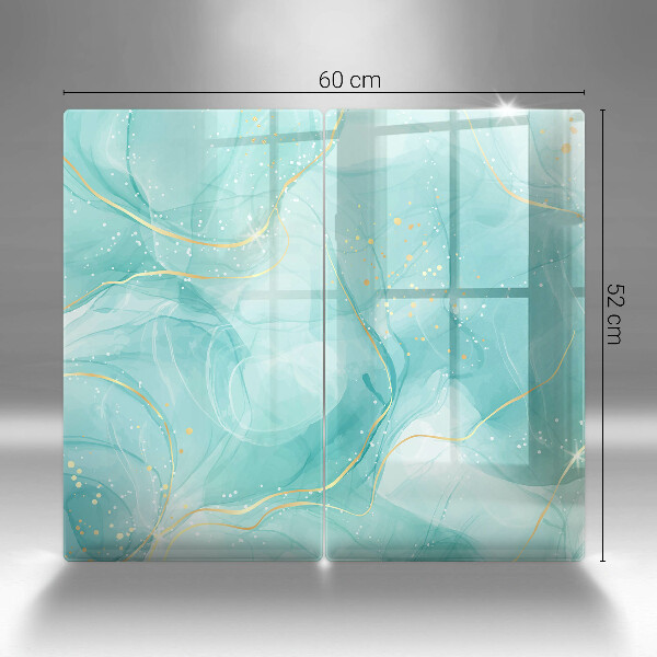 Zaščitna plošča za štedilnik Modra in zlata abstrakcija