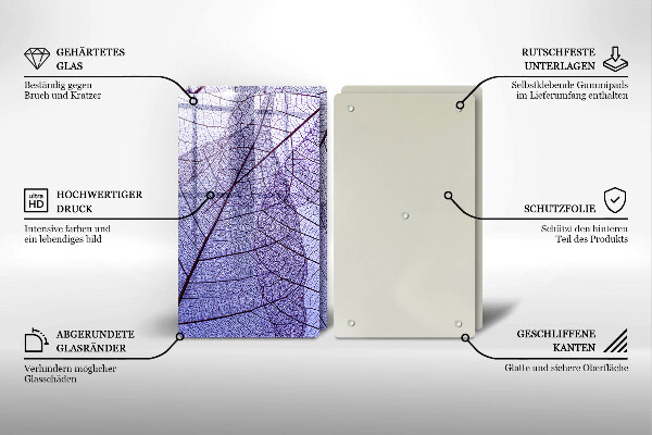 Zaščitna plošča za štedilnik Listi z žilami